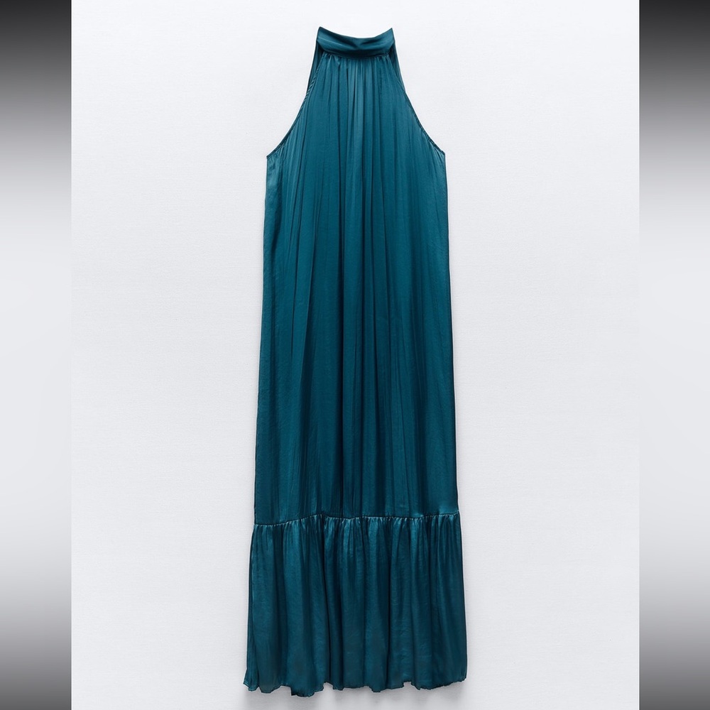 Zara Satin Effect Halter Dress